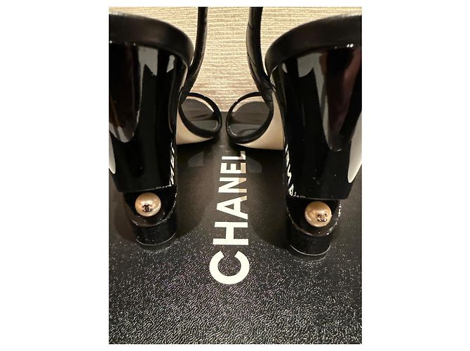 Cambon Chanel Sandali con tacco LAMPÂT CAL Nero - vista 6