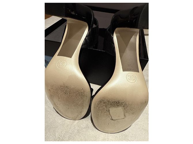 Cambon Chanel Sandali con tacco LAMPÂT CAL Nero - vista 8