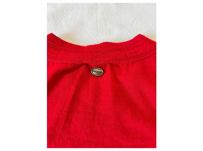 Top Chanel de Cachemira Rojo con Camelia Bordada Roja - vista 4