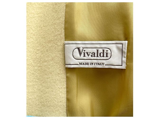 Autre Marque Abrigo largo de lana Vivaldi con cinturón verde anís Amarillo Verde claro - vista 5