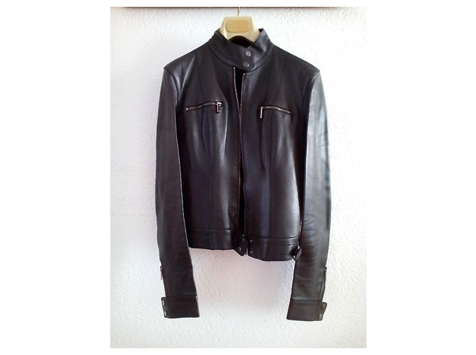 Gucci Nappa Lederjacke Schwarz - Ansicht 7