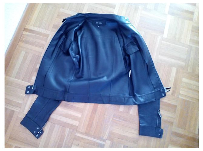 Gucci Nappa Lederjacke Schwarz - Ansicht 8