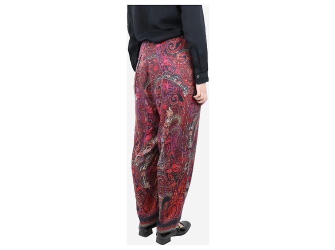 Camilla Pantalones elásticos de cintura roja con estampado paisley - talla M - vista 3