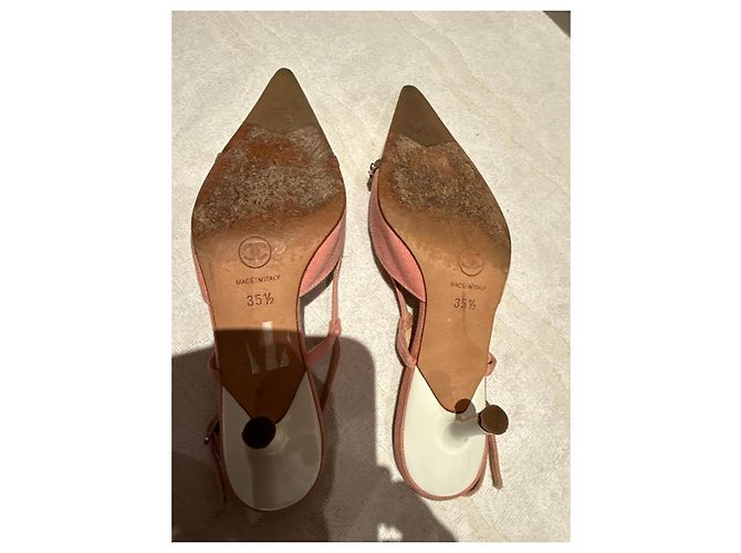 Cambon Chanel Bicolor Slingback-Pumps mit kleinen Absätzen Pink - Ansicht 8