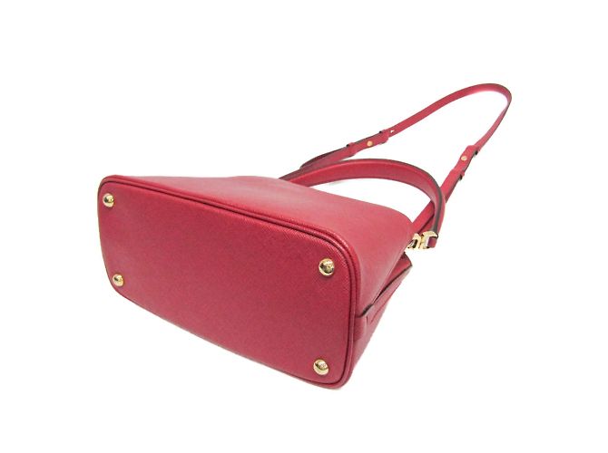Borsa in pelle Prada Saffiano Matinee 1BA282 Rosso - vista 3