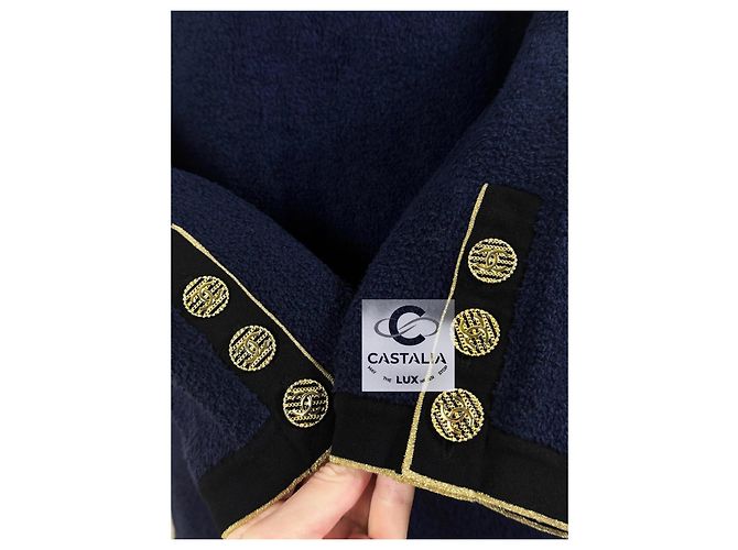 Chanel Neues Icon La Pausa CC Knöpfe Kleid Marineblau - Ansicht 12
