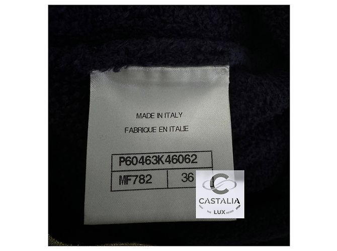 Chanel Neues Icon La Pausa CC Knöpfe Kleid Marineblau - Ansicht 14