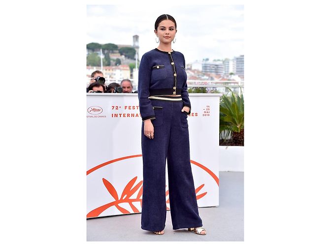 Chanel Neues Icon La Pausa CC Knöpfe Kleid Marineblau - Ansicht 4