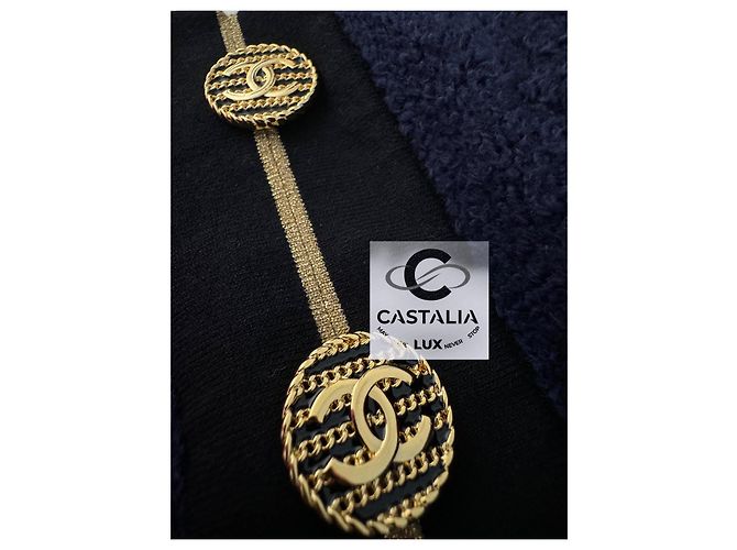 Chanel Neues Icon La Pausa CC Knöpfe Kleid Marineblau - Ansicht 8