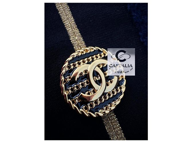 Chanel Neues Icon La Pausa CC Knöpfe Kleid Marineblau - Ansicht 9