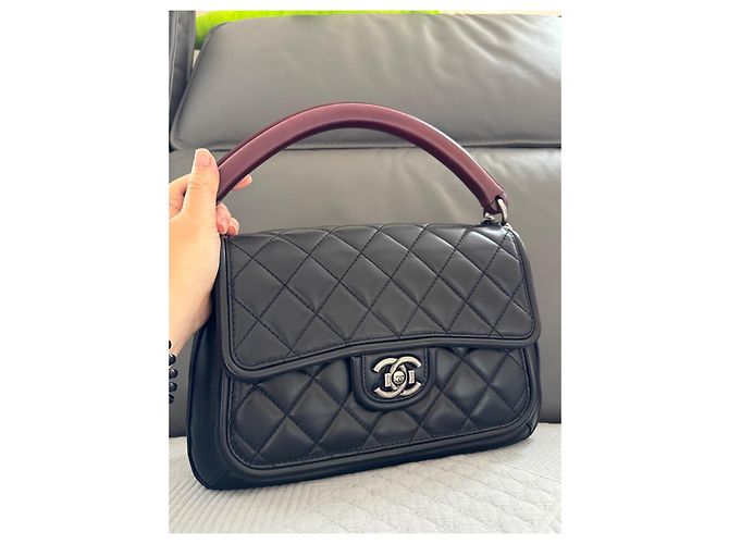 Timeless Chanel senza tempo con manico e tracolla firmata Nero - vista 2
