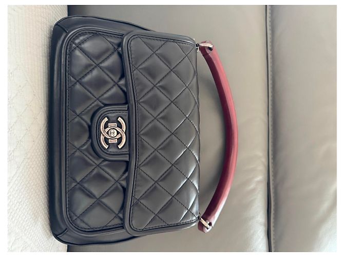 Timeless Chanel senza tempo con manico e tracolla firmata Nero - vista 3