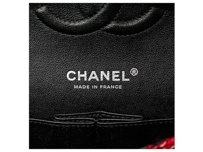 Chanel Rosso Medio Tweed Charm Trecce Doppio Flap - vista 5