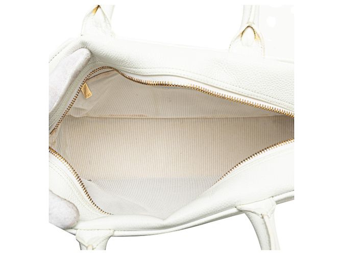 Borsa da bowling Chanel White CC in caviar trapuntato Bianco - vista 4