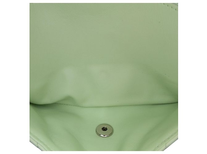 Chanel Verde Piccolo Classico Chevron in Pelle di Agnello Doppio Verde chiaro - vista 5