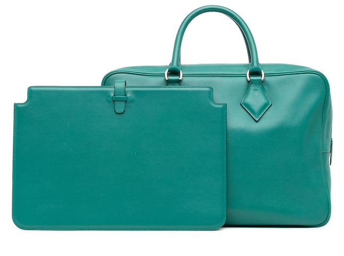 Hermès Verde Evercolor Plume Fourre Tout 40 - vista 11