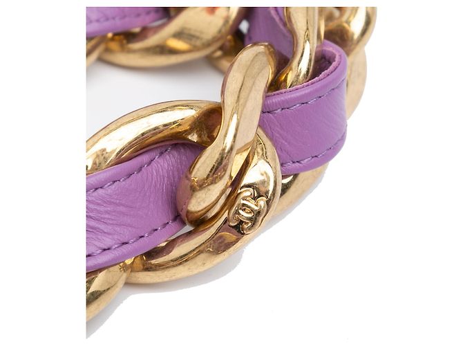 Chanel Mini Borsa in Pelle di Agnello Trapuntata Viola Funky Town Porpora - vista 9