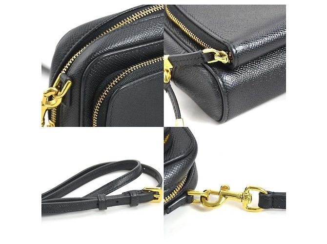 Borsa a spalla in pelle nera Christian Dior Nero - vista 3