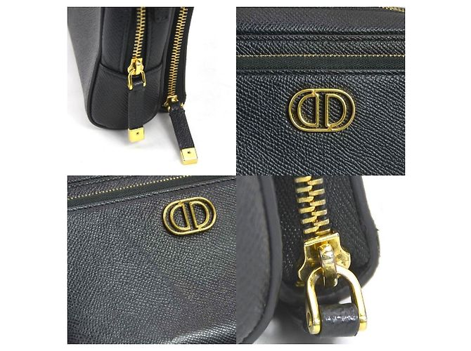 Borsa a spalla in pelle nera Christian Dior Nero - vista 4