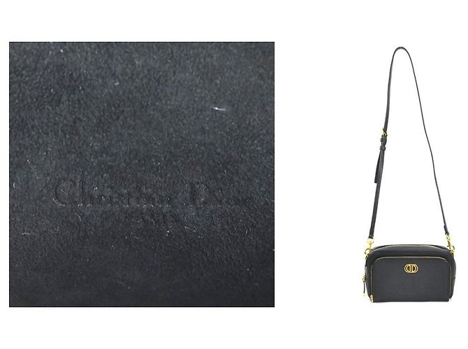 Borsa a spalla in pelle nera Christian Dior Nero - vista 5