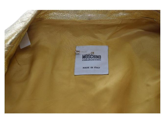 Moschino Cheap And Chic Blazer Moschino Cheap & Chic de cuero dorado - vista 3