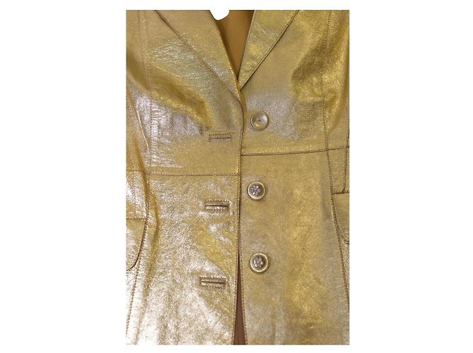 Moschino Cheap And Chic Blazer Moschino Cheap & Chic de cuero dorado - vista 5