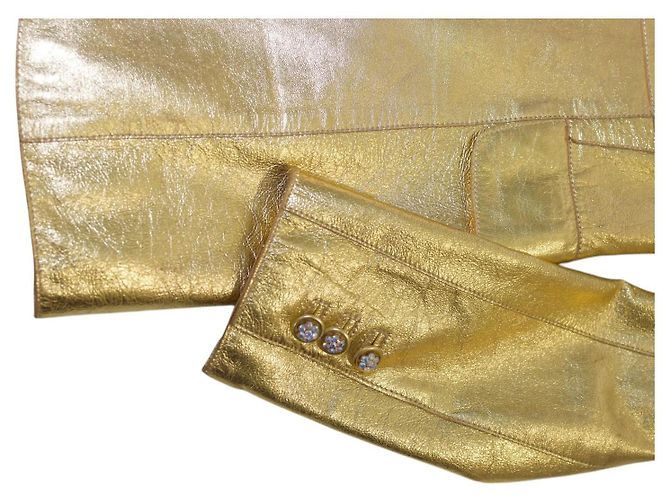 Moschino Cheap And Chic Blazer Moschino Cheap & Chic de cuero dorado - vista 6