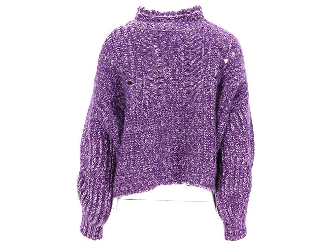 Isabel Marant Jarren Rollkragenpullover aus lila Mohair - Ansicht 8