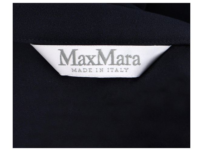 Gonna maxi a balze Max Mara in lana blu navy - vista 4