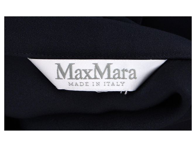 Gonna maxi a balze Max Mara in lana blu navy - vista 8