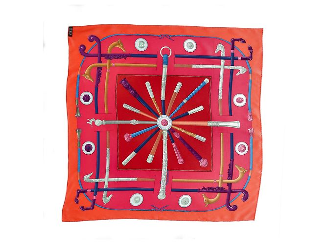 Foulard Quadrato Cannes e Pommeaux di Hermès in seta multicolore - vista 10