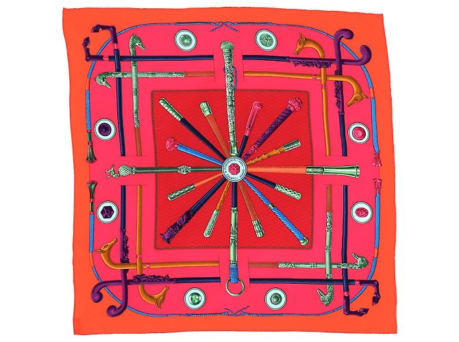 Foulard Quadrato Cannes e Pommeaux di Hermès in seta multicolore - vista 3