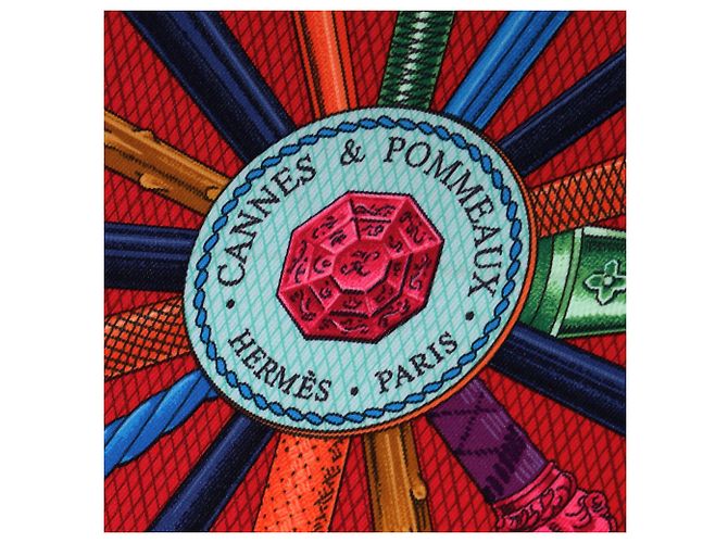 Foulard Quadrato Cannes e Pommeaux di Hermès in seta multicolore - vista 7