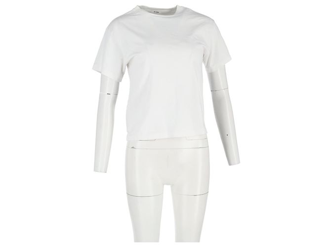 Camiseta de cuello redondo Re/Done en algodón blanco Crudo - vista 4