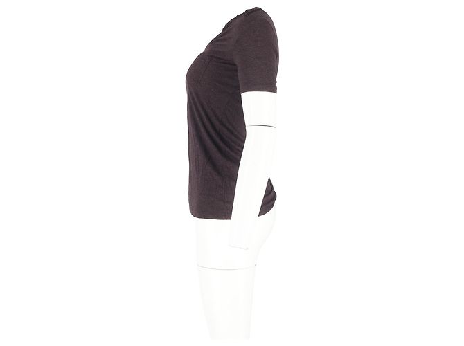 Camiseta con bolsillo Alexander Wang en algodón marrón Castaño Roja - vista 5