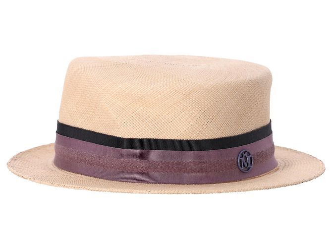 Maison Michel Fedora-Hut aus beigem Stroh - Ansicht 2
