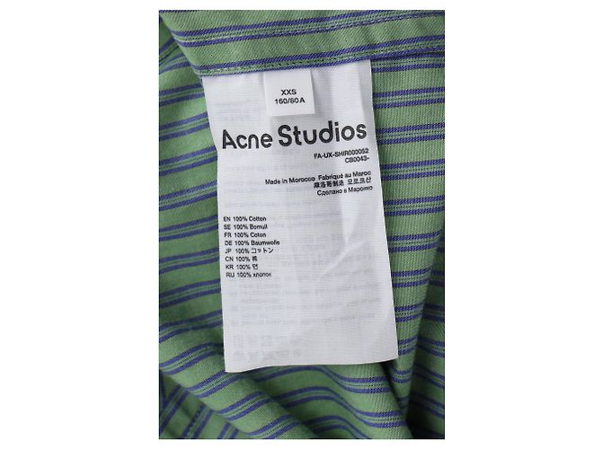 Camisa Sarlie Stripe de Acne Studios en algodón verde - vista 10