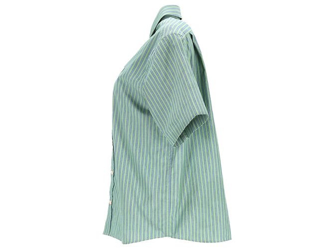 Camisa Sarlie Stripe de Acne Studios en algodón verde - vista 2