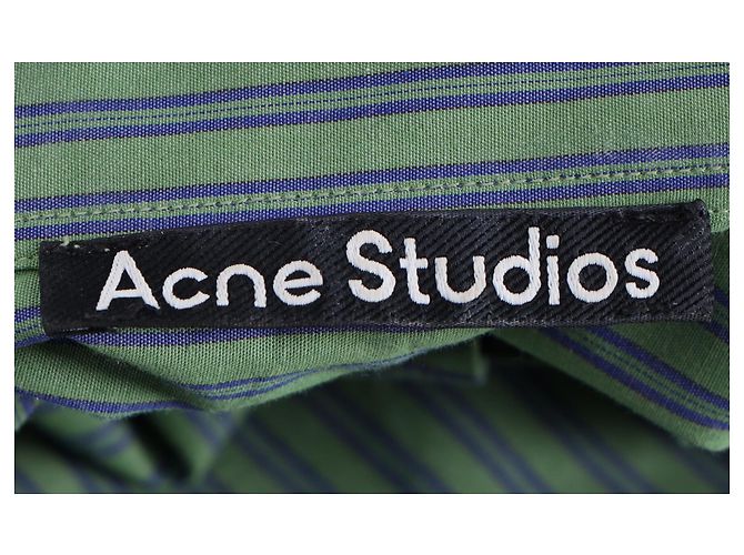 Camisa Sarlie Stripe de Acne Studios en algodón verde - vista 4