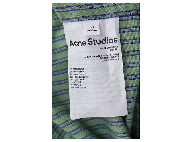 Camisa Sarlie Stripe de Acne Studios en algodón verde - vista 5