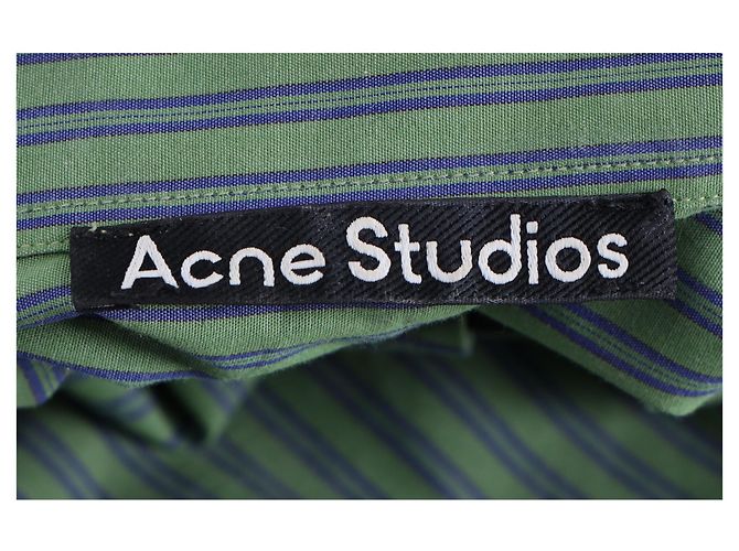 Camisa Sarlie Stripe de Acne Studios en algodón verde - vista 9