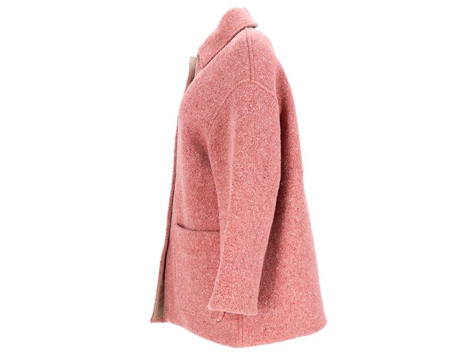 Abrigo peacoat de un solo botón con bolsillos en lana rosa de Acne Studios Castaño - vista 2