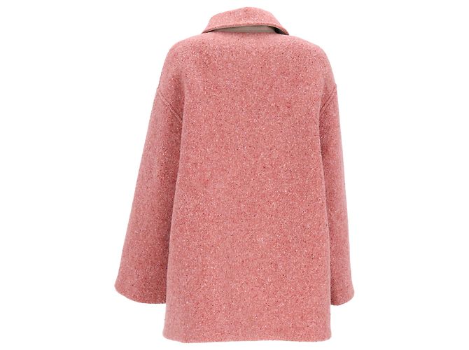 Abrigo peacoat de un solo botón con bolsillos en lana rosa de Acne Studios Castaño - vista 3