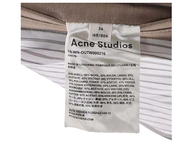Abrigo peacoat de un solo botón con bolsillos en lana rosa de Acne Studios Castaño - vista 5