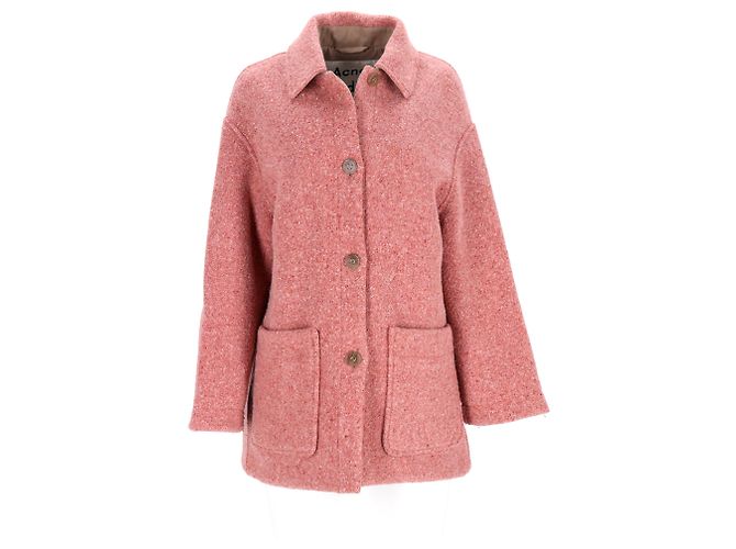 Abrigo peacoat de un solo botón con bolsillos en lana rosa de Acne Studios Castaño - vista 6