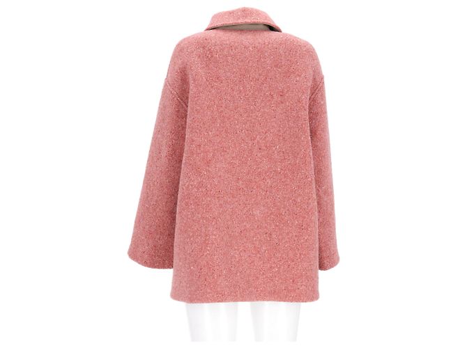 Abrigo peacoat de un solo botón con bolsillos en lana rosa de Acne Studios Castaño - vista 8