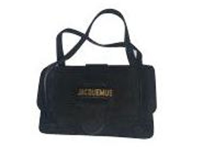 Jacquemus Le Sac Minho Mini Borsa in Nubuck in Pelle Scamosciata Nera Nero - vista 10