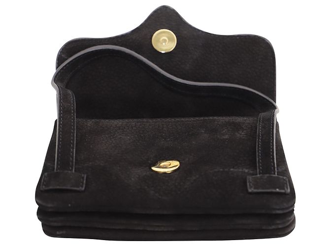 Jacquemus Le Sac Minho Mini Borsa in Nubuck in Pelle Scamosciata Nera Nero - vista 2