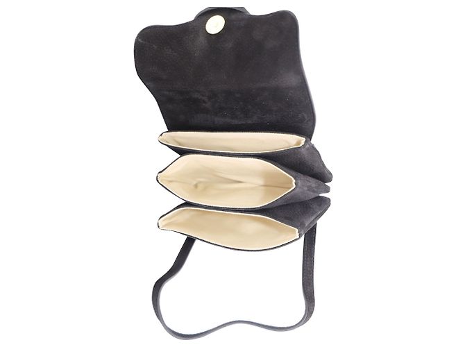 Jacquemus Le Sac Minho Mini Borsa in Nubuck in Pelle Scamosciata Nera Nero - vista 3
