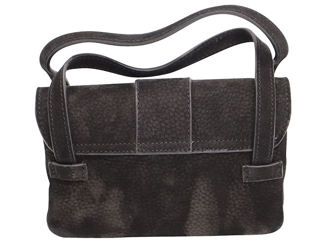Jacquemus Le Sac Minho Mini Borsa in Nubuck in Pelle Scamosciata Nera Nero - vista 6